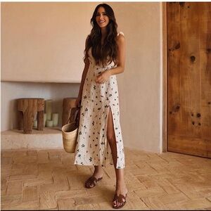 ZARA EMBROIDERED LINEN DRESS